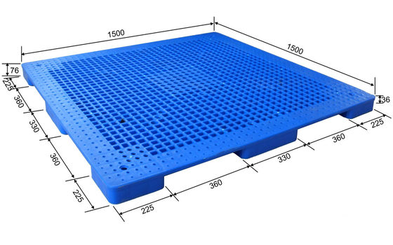 1500 * 1500 Euro 9 Yem HDPE Plastik Palet Keçi Zemini İçin İnce Özel Boyut